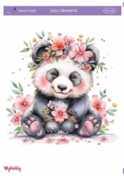 LineArt Panda Desenli Sulu Transfer LNT461 - Line Art
