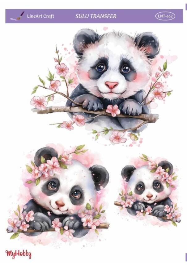 LineArt Panda Desenli Sulu Transfer LNT462 - 1