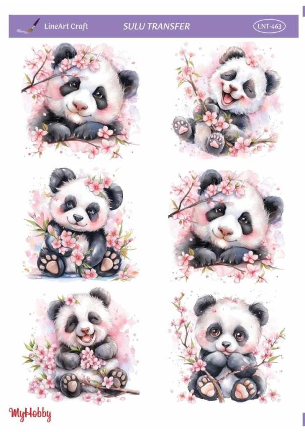 LineArt Panda Desenli Sulu Transfer LNT463 - 1