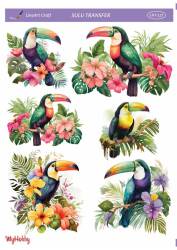 LineArt Papağan Desenli Sulu Transfer LNT127 - Line Art