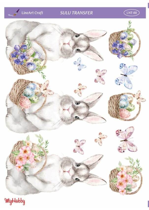 LineArt Tavşan Desenli Sulu Transfer LNT088 - 1