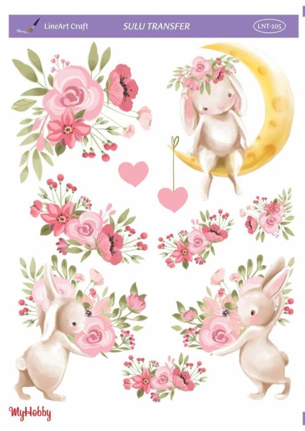 LineArt Tavşan Desenli Sulu Transfer LNT105 - 1