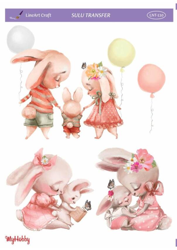 LineArt Tavşan Desenli Sulu Transfer LNT110 - 1