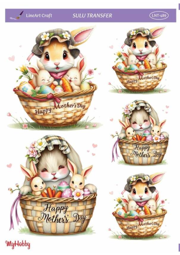 LineArt Tavşan Desenli Sulu Transfer LNT489 - 1