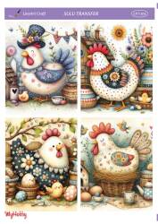 LineArt Tavuk Desenli Sulu Transfer LNT304 - Line Art