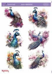 LineArt Tavus Kuşu Desenli Sulu Transfer LNT214 - Line Art