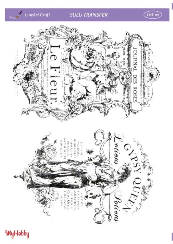 LineArt Yazı Desenli Sulu Transfer LNT009 - 1