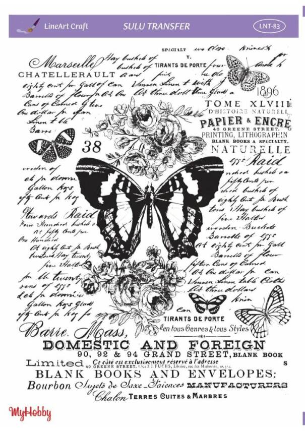 LineArt Yazı Desenli Sulu Transfer LNT083 - 1