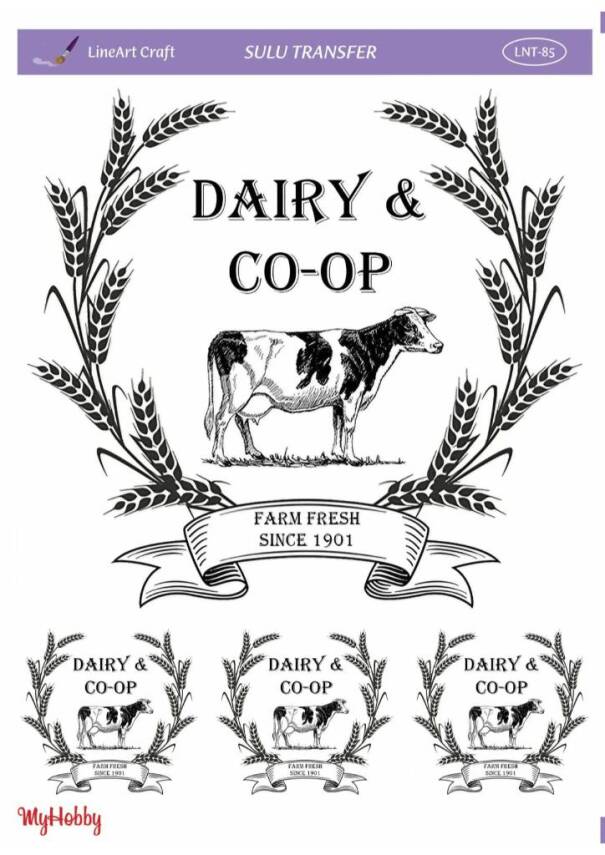 LineArt Yazı Desenli Sulu Transfer LNT085 - 1