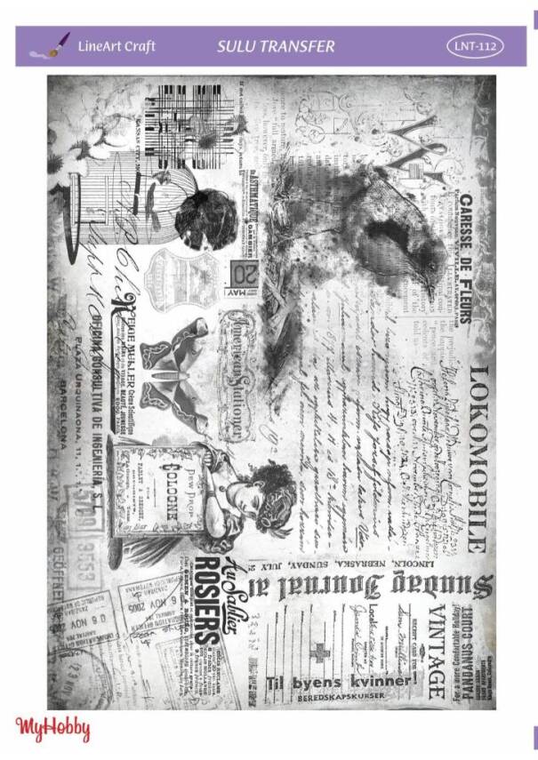 LineArt Yazı Desenli Sulu Transfer LNT112 - 1