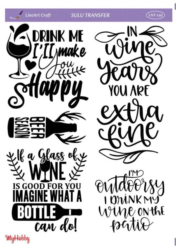 LineArt Yazı Desenli Sulu Transfer LNT140 - 1