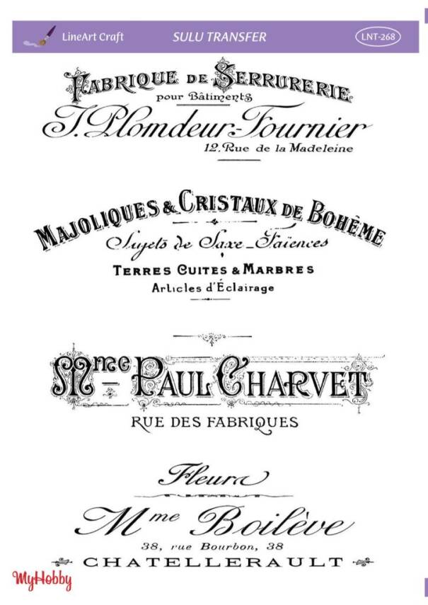 LineArt Yazı Desenli Sulu Transfer LNT268 - 1