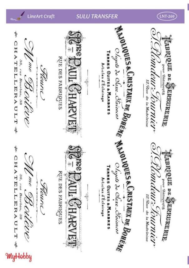 LineArt Yazı Desenli Sulu Transfer LNT269 - 1