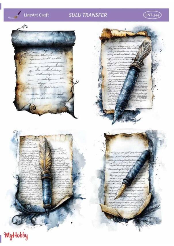 LineArt Yazı Desenli Sulu Transfer LNT344 - 1