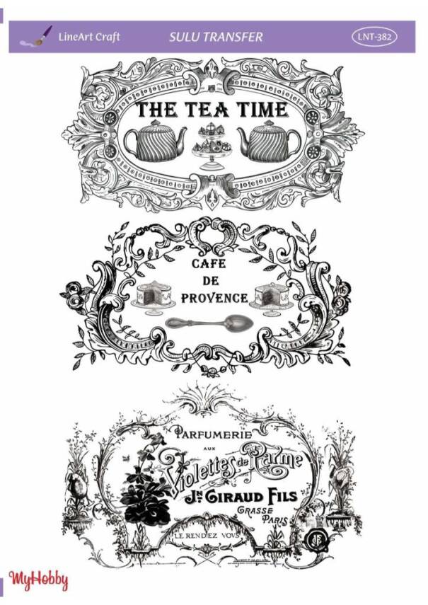 LineArt Yazı Desenli Sulu Transfer LNT382 - 1