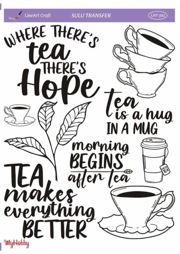 LineArt Yazı Desenli Sulu Transfer LNT392 - 1