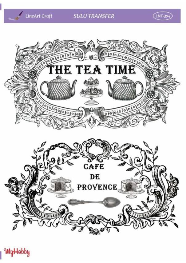 LineArt Yazı Desenli Sulu Transfer LNT394 - 1