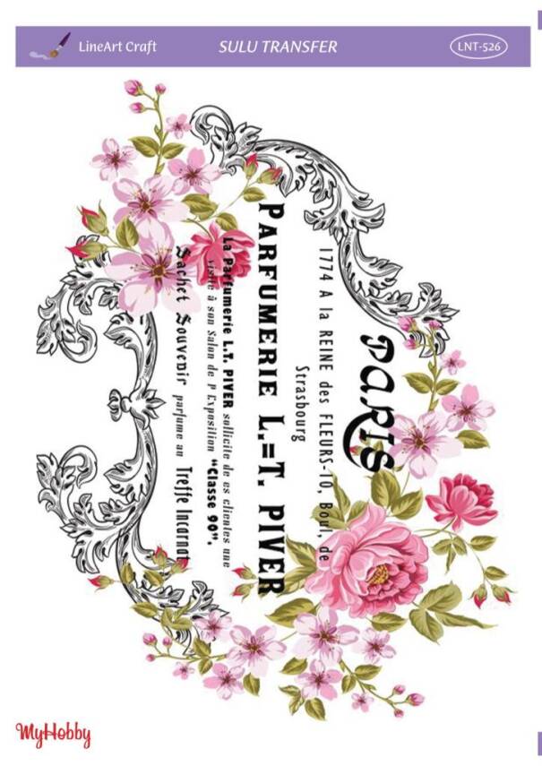 LineArt Yazı Desenli Sulu Transfer LNT526 - 1