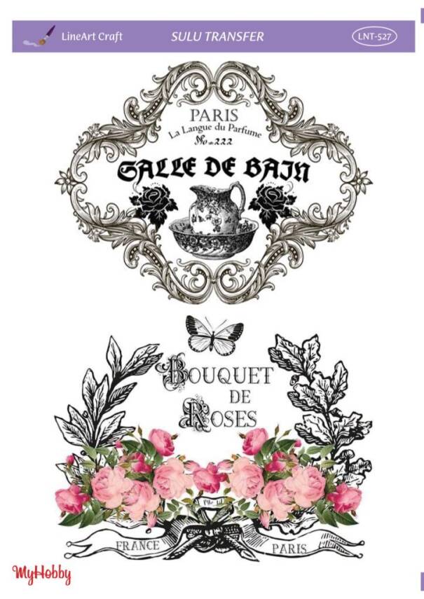 LineArt Yazı Desenli Sulu Transfer LNT527 - 1