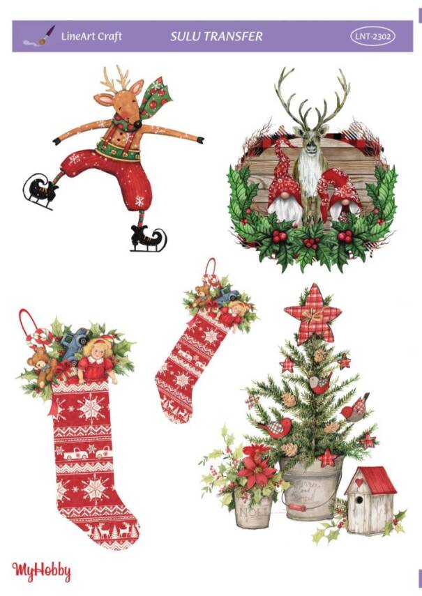 LineArt Yılbaşı Desenli Sulu Transfer LNT2302 - 1