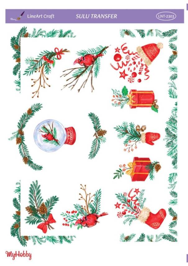 LineArt Yılbaşı Desenli Sulu Transfer LNT2303 - 1