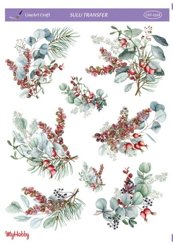 LineArt Yılbaşı Desenli Sulu Transfer LNT2318 - 1