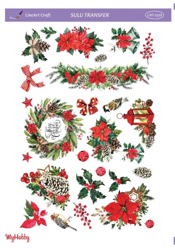 LineArt Yılbaşı Desenli Sulu Transfer LNT2319 - 1