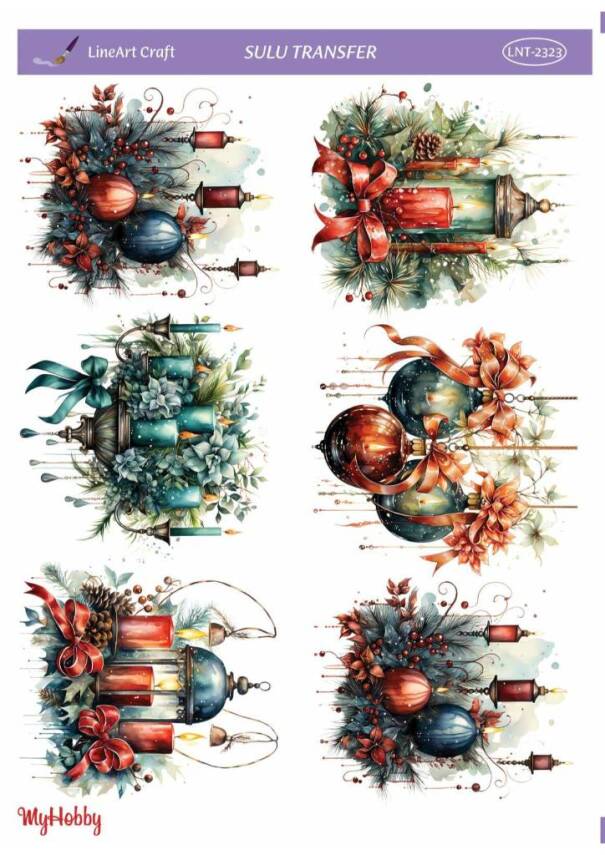 LineArt Yılbaşı Desenli Sulu Transfer LNT2323 - 1