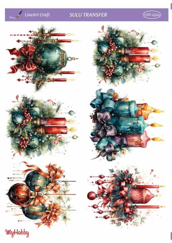 LineArt Yılbaşı Desenli Sulu Transfer LNT2324 - 1