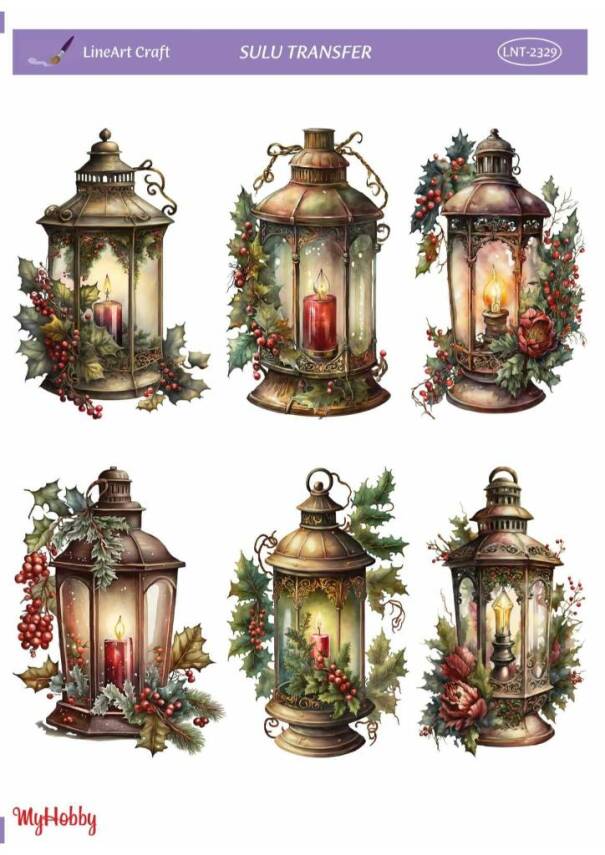 LineArt Yılbaşı Desenli Sulu Transfer LNT2329 - 1