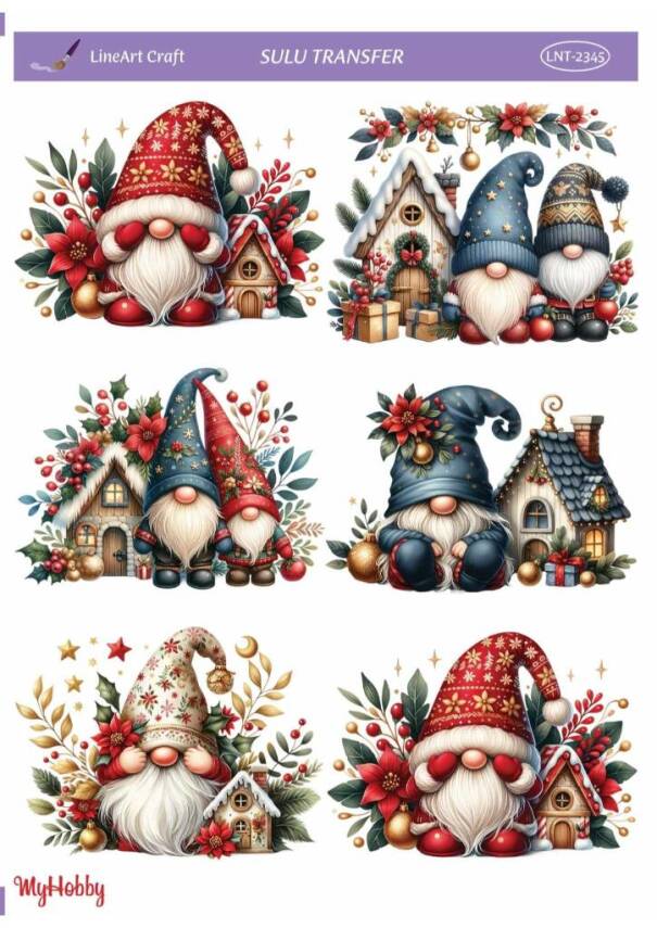 LineArt Yılbaşı Desenli Sulu Transfer LNT2345 - 1