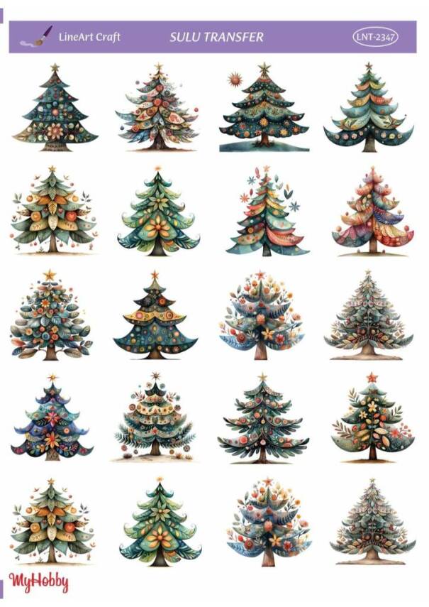 LineArt Yılbaşı Desenli Sulu Transfer LNT2347 - 1