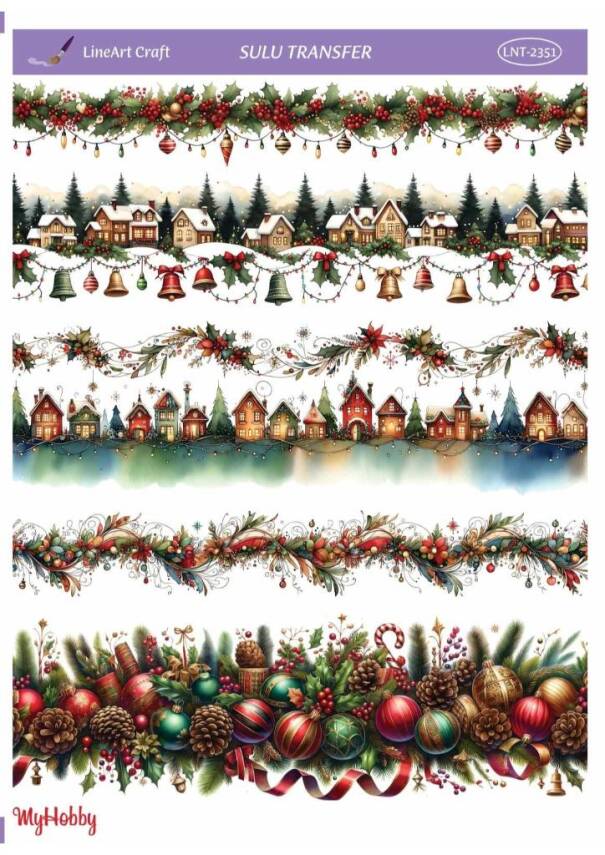 LineArt Yılbaşı Desenli Sulu Transfer LNT2351 - 1