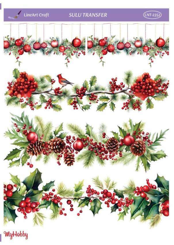 LineArt Yılbaşı Desenli Sulu Transfer LNT2352 - 1