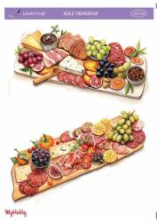 LineArt Yiyecek Desenli Sulu Transfer LNT275 - Line Art