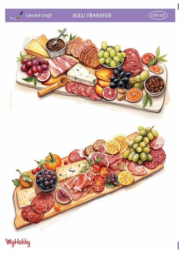 LineArt Yiyecek Desenli Sulu Transfer LNT275 - 1
