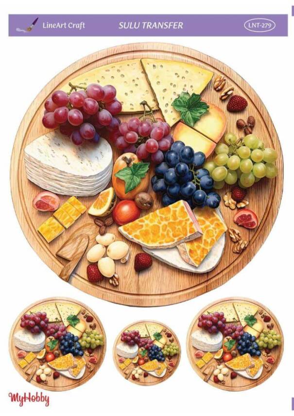 LineArt Yiyecek Desenli Sulu Transfer LNT279 - 1