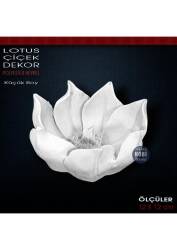 Lotus Çiçek Dekor Biblo Küçük Boy (12x12 cm) Ham Polyester - Tual Hobi Sanat
