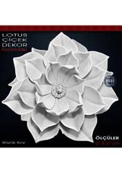 Lotus Çiçek Dekor Biblo Küçük Boy (27x27 cm) Ham Polyester - Tual Hobi Sanat