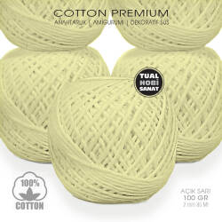 Makrome Anahtarlık Amigurumi Örgü İpi Açık Sarı Pamuk 2 mm 100 gr - Tual Hobi Sanat