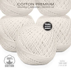 Makrome Anahtarlık Amigurumi Örgü İpi Ekru Pamuk 2 mm 100 gr - Tual Hobi Sanat