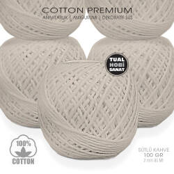 Makrome Anahtarlık Amigurumi Örgü İpi Sütlü Kahve Pamuk 2 mm 100 gr - Tual Hobi Sanat