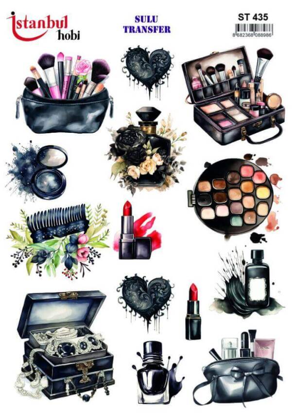 Makyaj Desenli Sulu Transfer Kağıdı STI-435 - 1