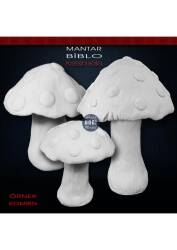 Mantar Biblo Heykel Büyük Boy (23x18 cm) Ham Polyester - Tual Hobi Sanat (1)