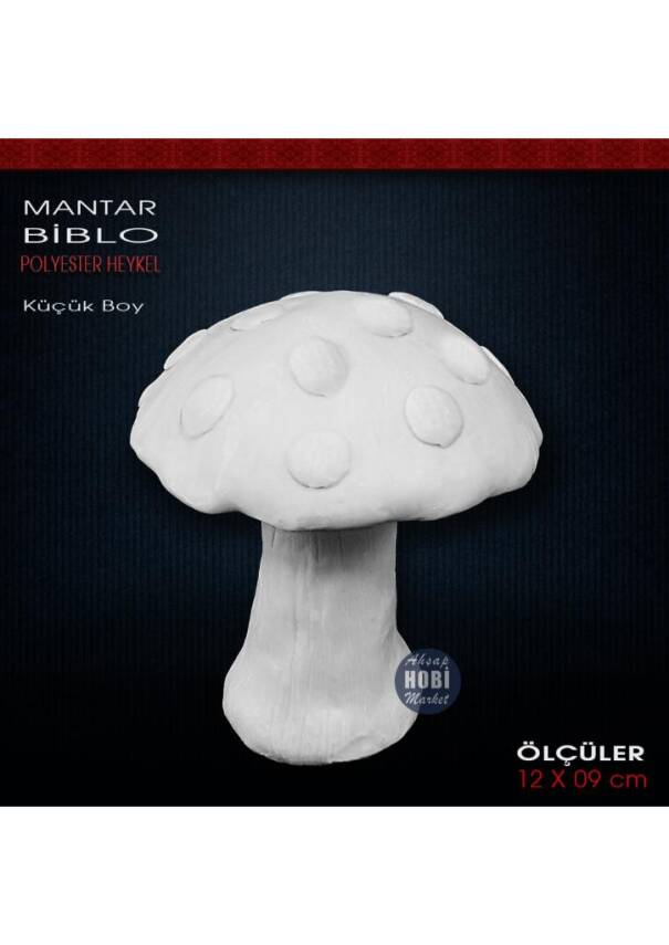 Mantar Biblo Heykel Küçük Boy (12x9 cm) Ham Polyester - 1
