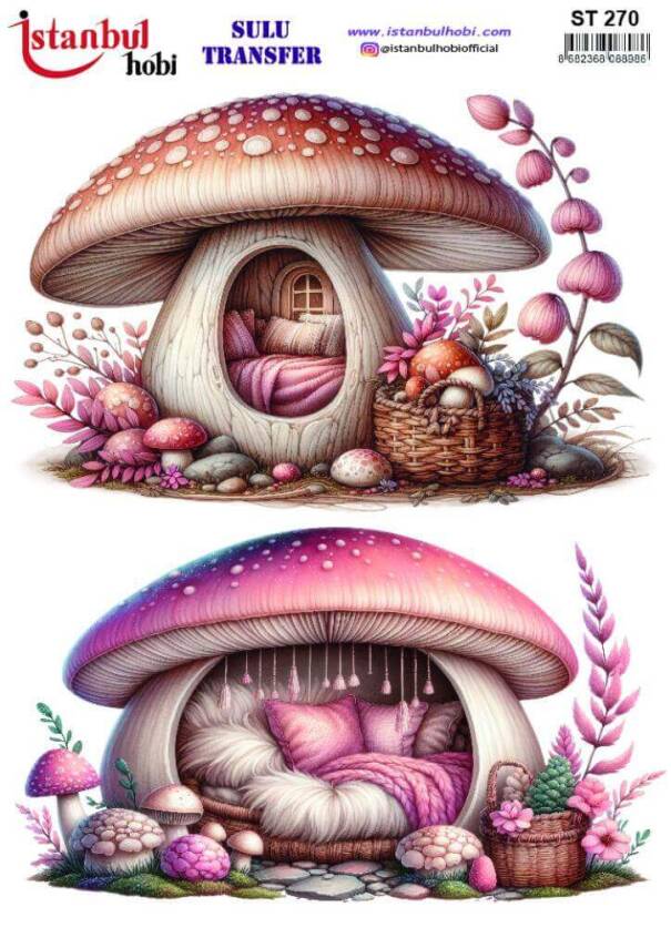 Mantar Desenli Sulu Transfer Kağıdı STI-270 - 1