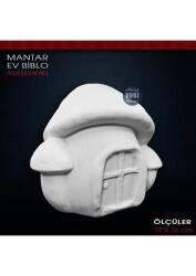 Mantar Ev Biblo Heykeli (19x16cm) Şirinler Evi Ham Polyester - Tual Hobi Sanat (1)