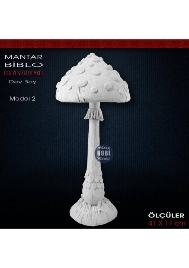 Mantar Heykeli Dev Boy Model 2 (41x17 cm) Ham Polyester - 1