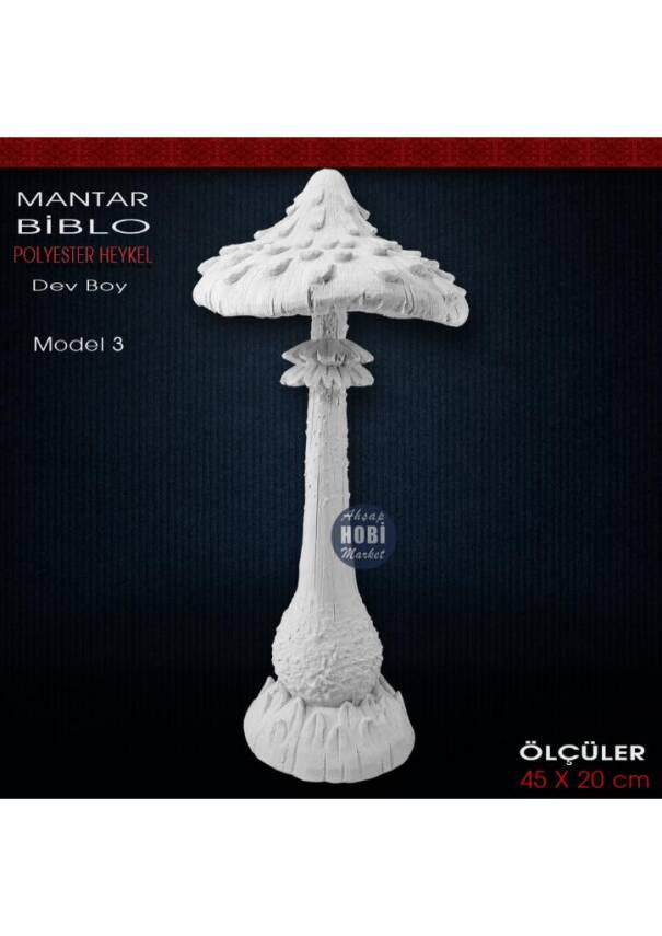 Mantar Heykeli Dev Boy Model 3 (45x20 cm) Ham Polyester - 1