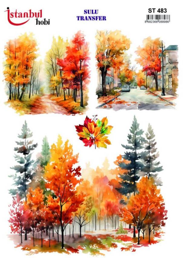 Manzara Desenli Sulu Transfer Kağıdı STI-483 - 1